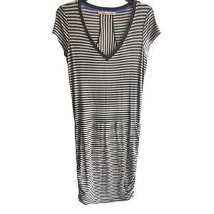 ATHLETA topanga sleeveless black striped sleeveless dress Athleisure NWOT SZ M